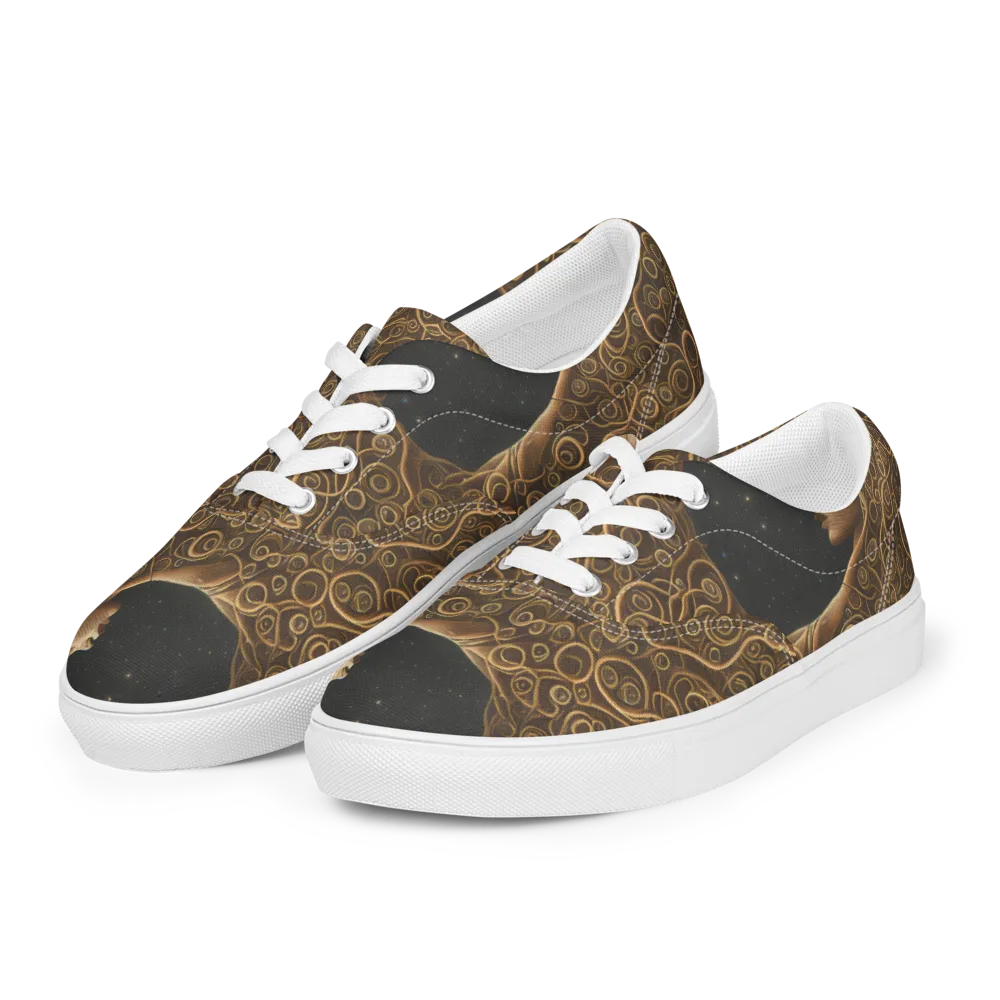 Ethereal Coils on Men's Lace-Up Canvas Shoes — Left Front