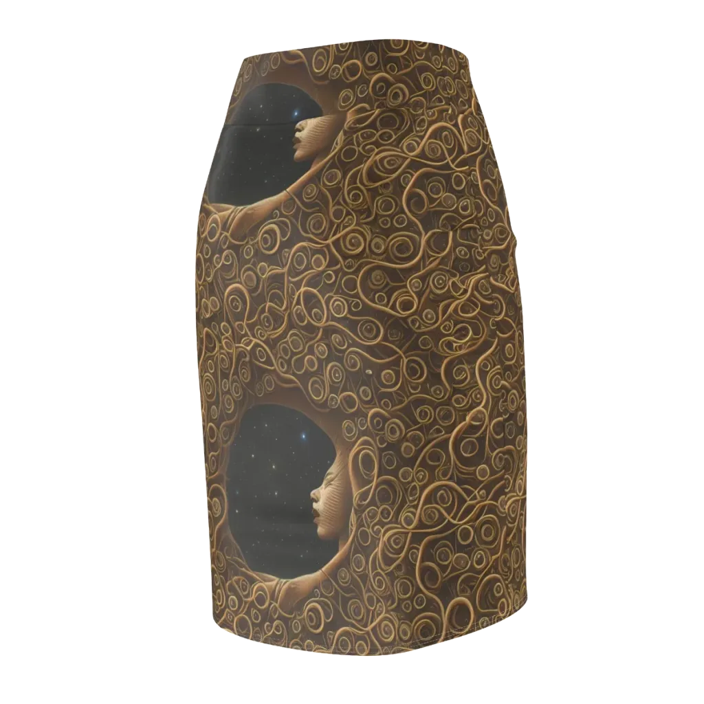 Ethereal Coils on Pencil Skirt — Back Side