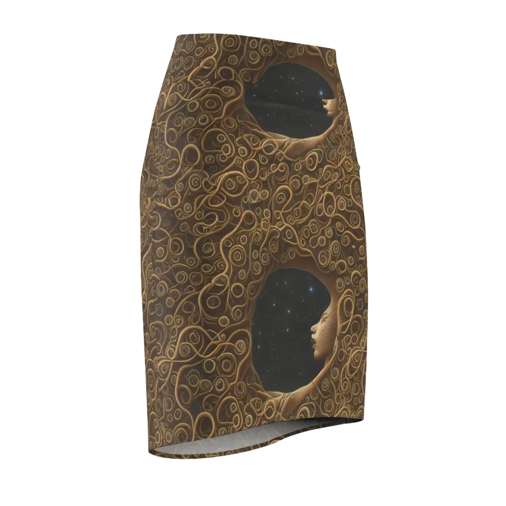 Ethereal Coils on Pencil Skirt — Front Side