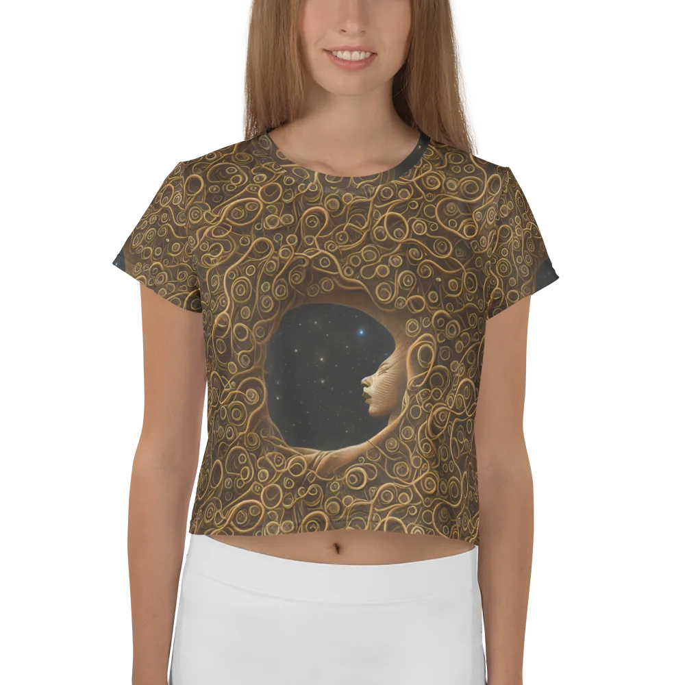 Ethereal Coils on Crop Tee — Front