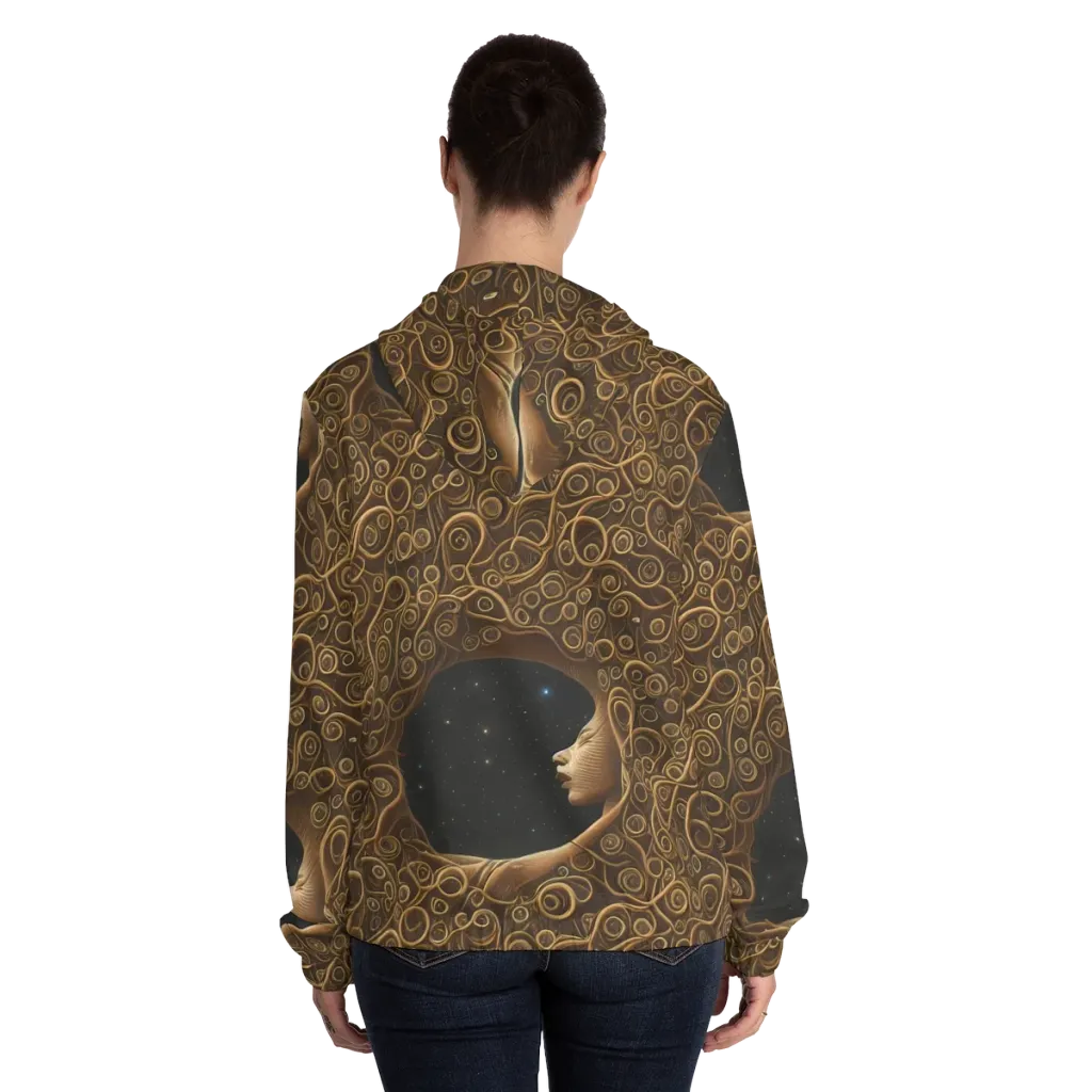 Ethereal Coils on Women's Full-Zip Hoodie — Back On Person