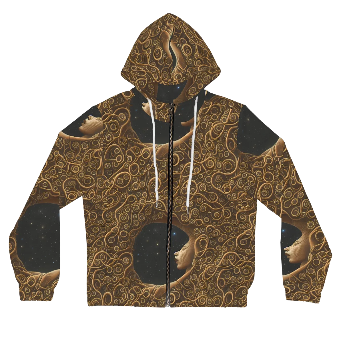Ethereal Coils on Women's Full-Zip Hoodie — Front