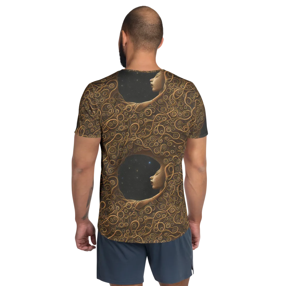 Ethereal Coils on Men's Athletic T-Shirt — Back