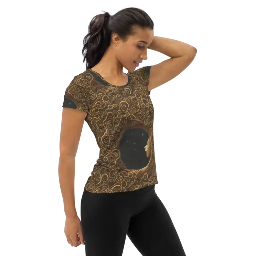 Ethereal Coils on a Women's Athletic T-Shirt