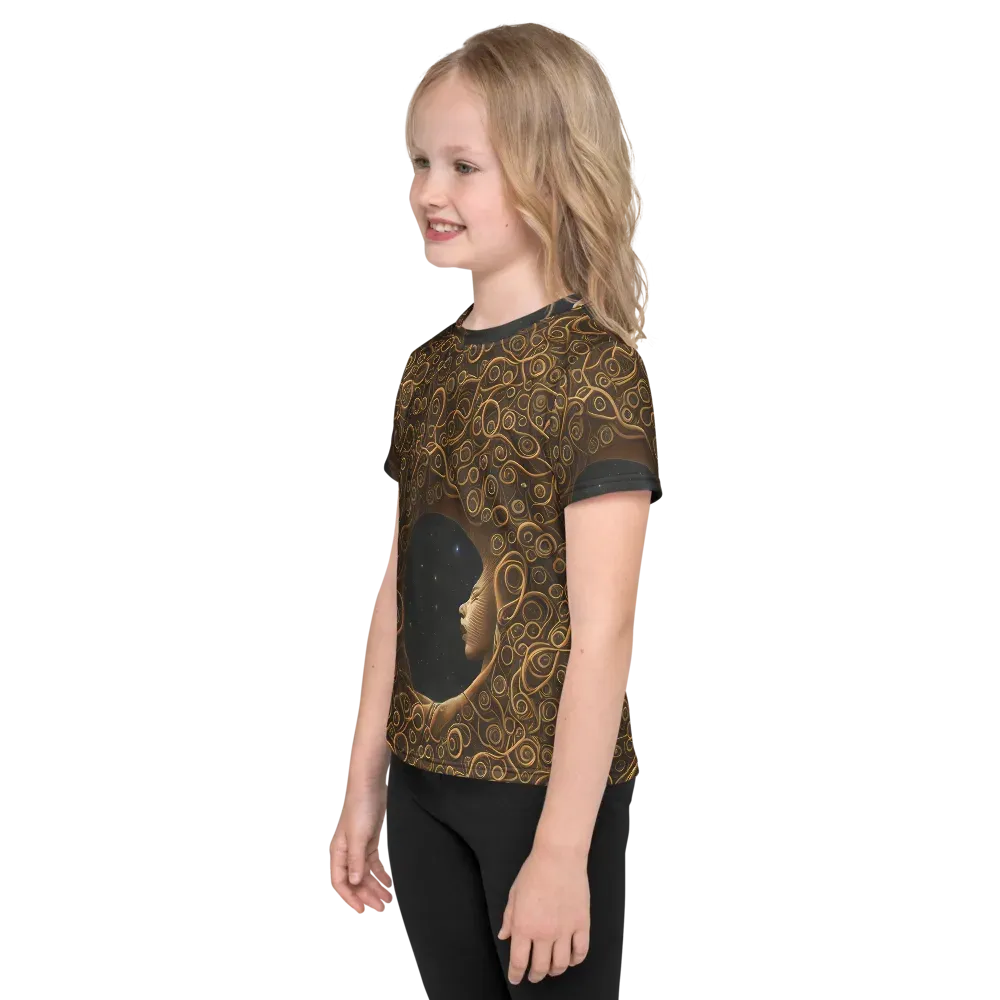 Ethereal Coils on Kids Crew Neck T-Shirt — Left