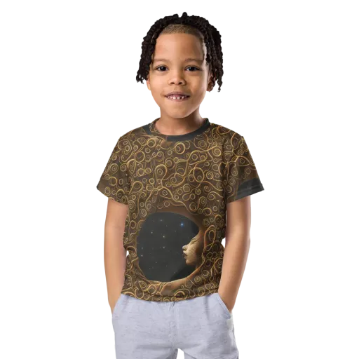 Ethereal Coils on a Kids Crew Neck T-Shirt