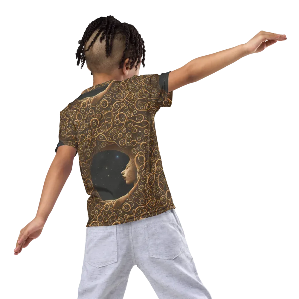 Ethereal Coils on Kids Crew Neck T-Shirt — Back