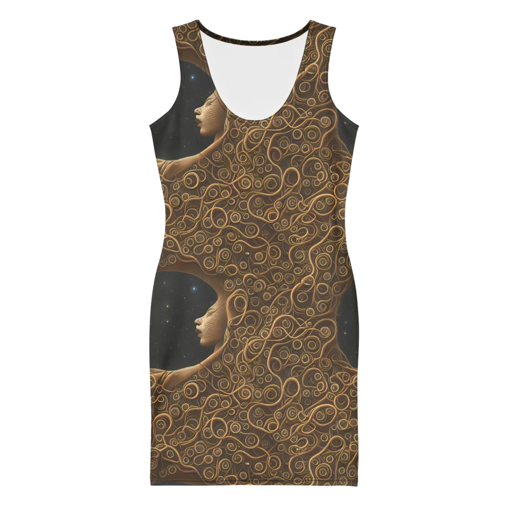 Ethereal Coils on Bodycon Dress — Front