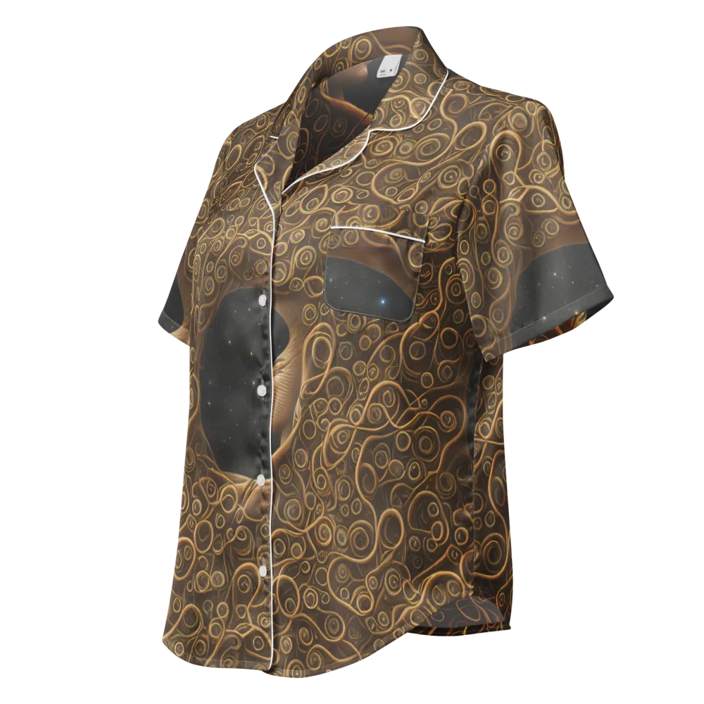 Ethereal Coils on Women's Short Sleeve Pajama Top — Left Front