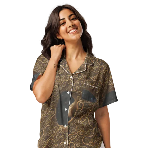Ethereal Coils on a Women's Short Sleeve Pajama Top