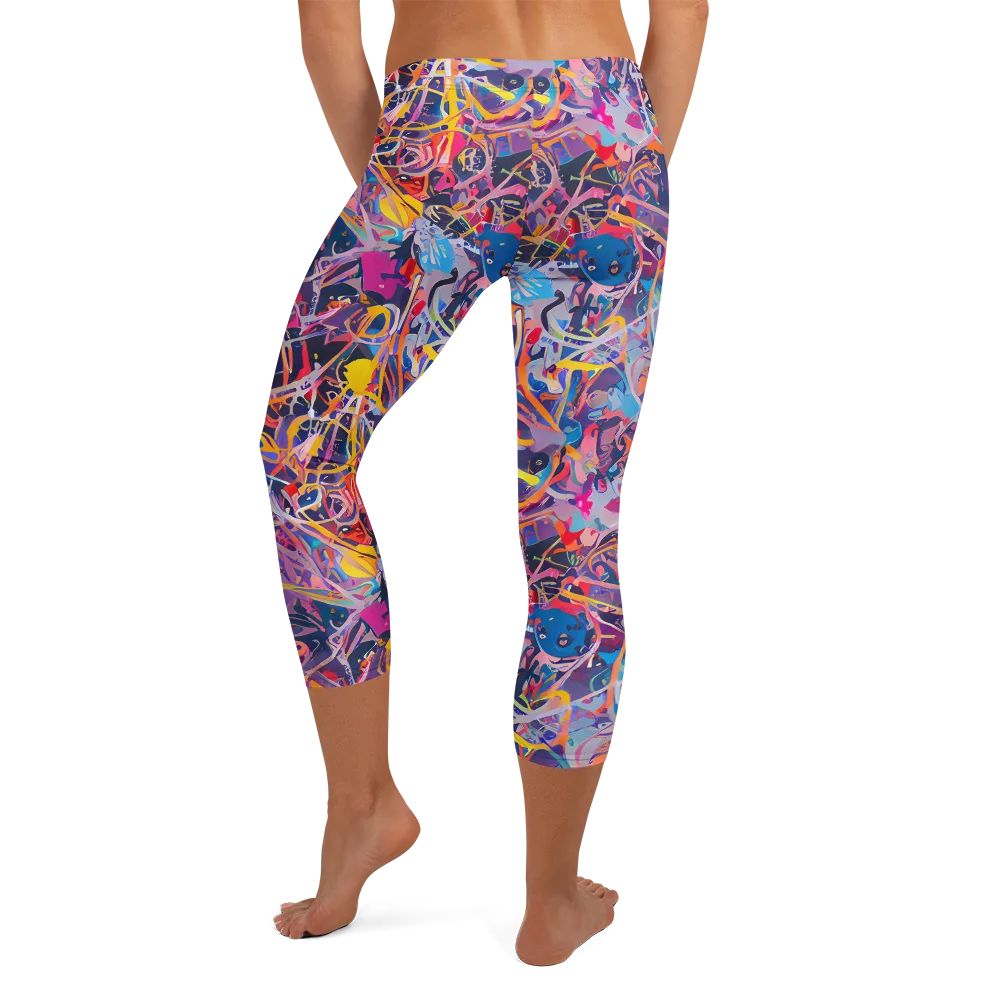 Vibrant Fusion on Capri Leggings — Back