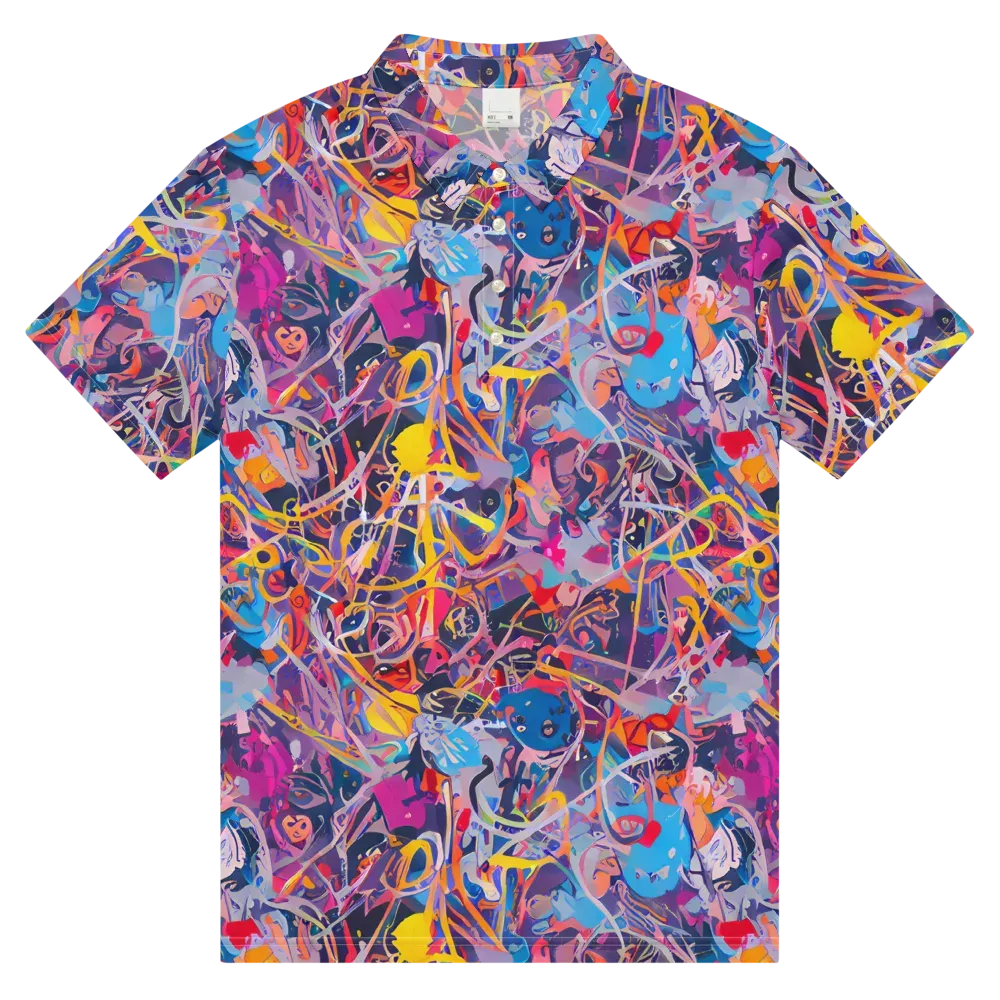 Vibrant Fusion on Men's Slim Fit Polo Shirt — Front