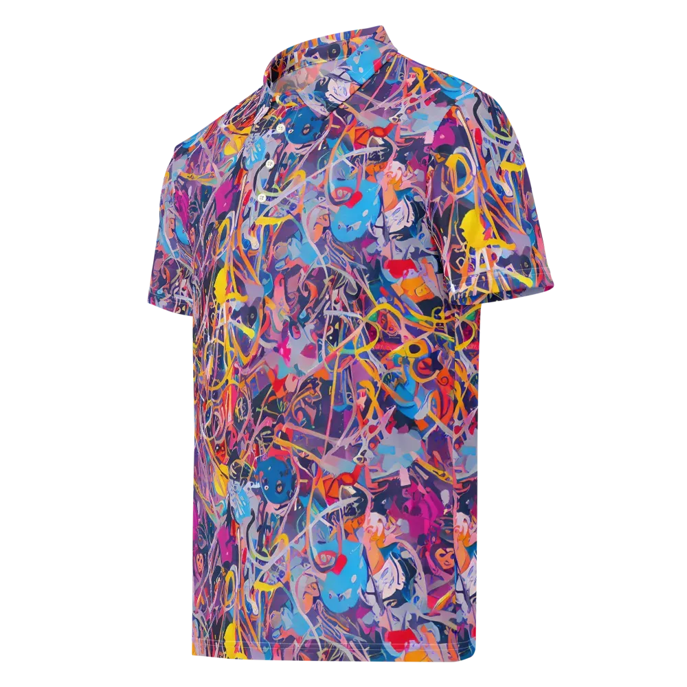 Vibrant Fusion on Men's Slim Fit Polo Shirt — Left Front