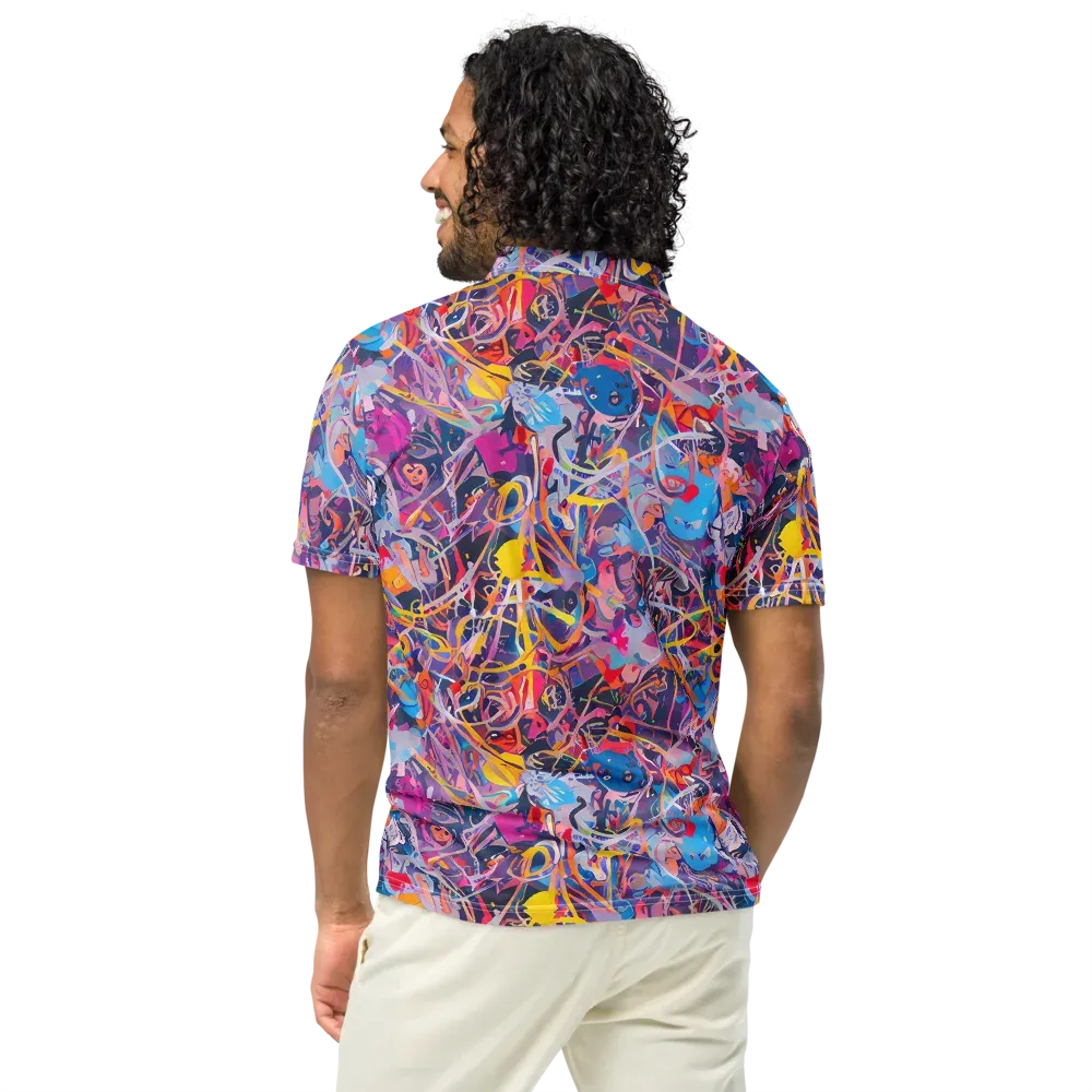Vibrant Fusion on Men's Slim Fit Polo Shirt — Back