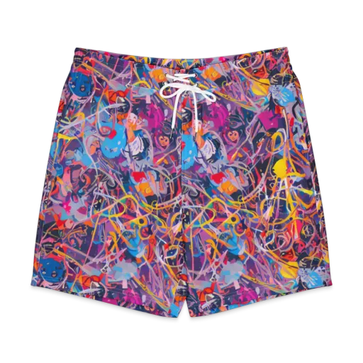 Vibrant Fusion on a Men's Board Shorts