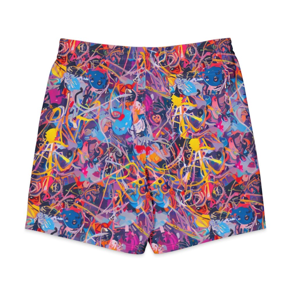 Vibrant Fusion on Men's Board Shorts — Back