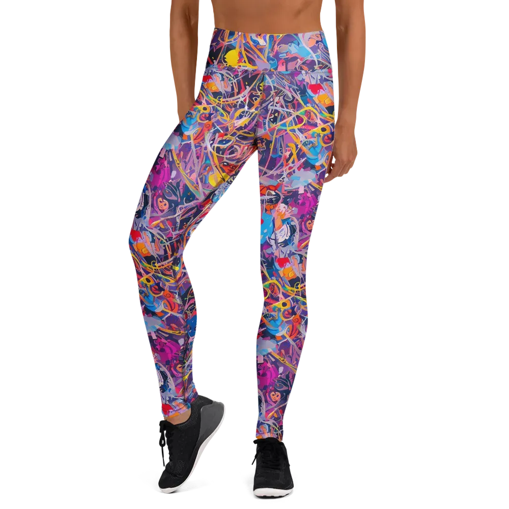 Vibrant Fusion on Yoga Leggings — Front
