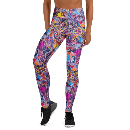 Vibrant Fusion on a Yoga Leggings
