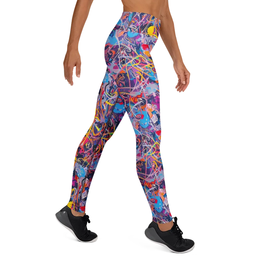 Vibrant Fusion on Yoga Leggings — Right