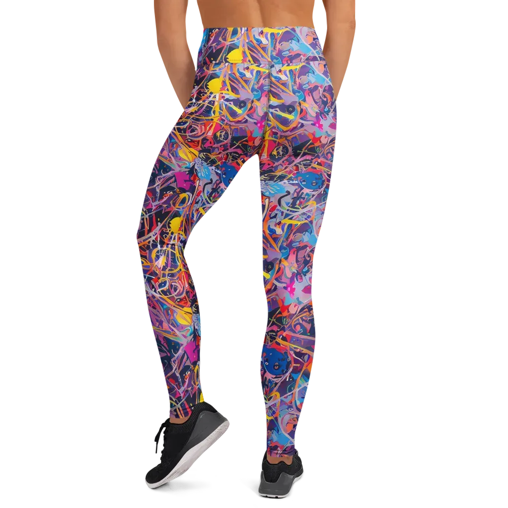 Vibrant Fusion on Yoga Leggings — Back