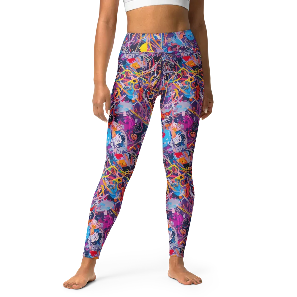 Vibrant Fusion on Yoga Leggings — Front