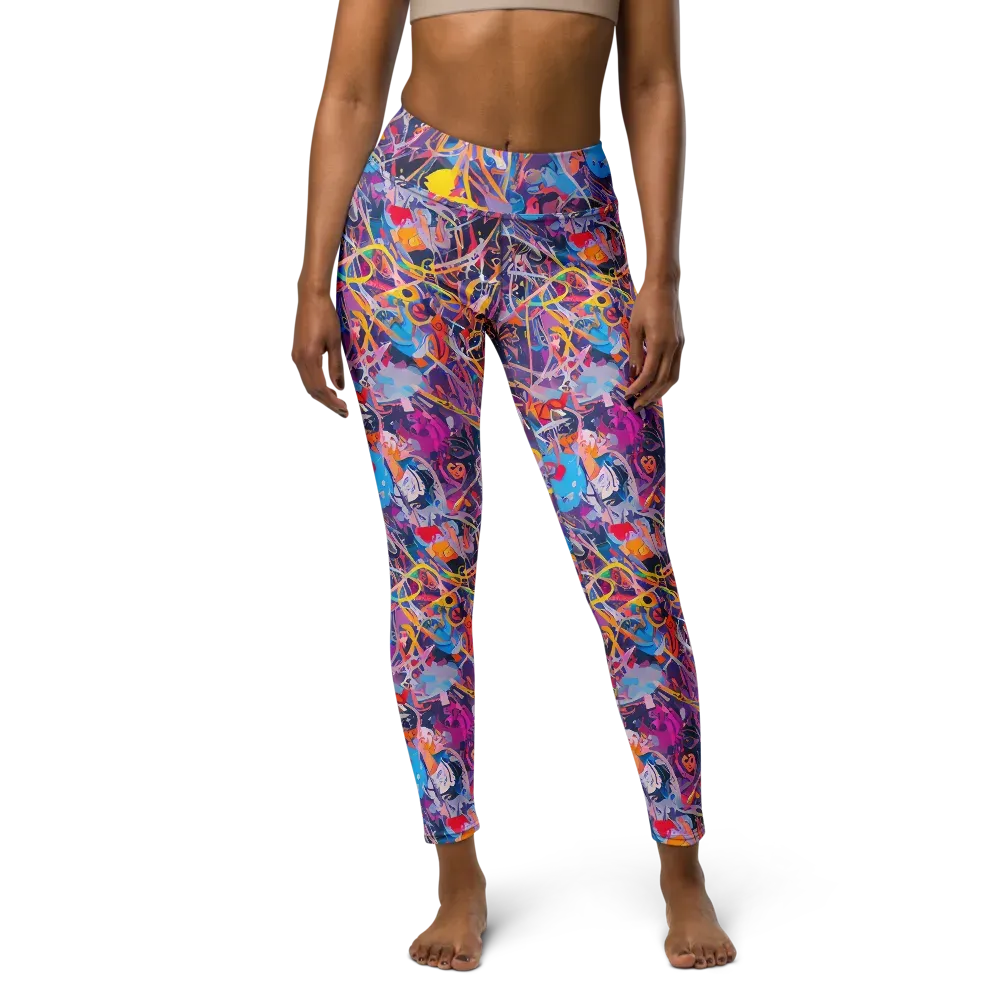 Vibrant Fusion on Yoga Leggings — Front