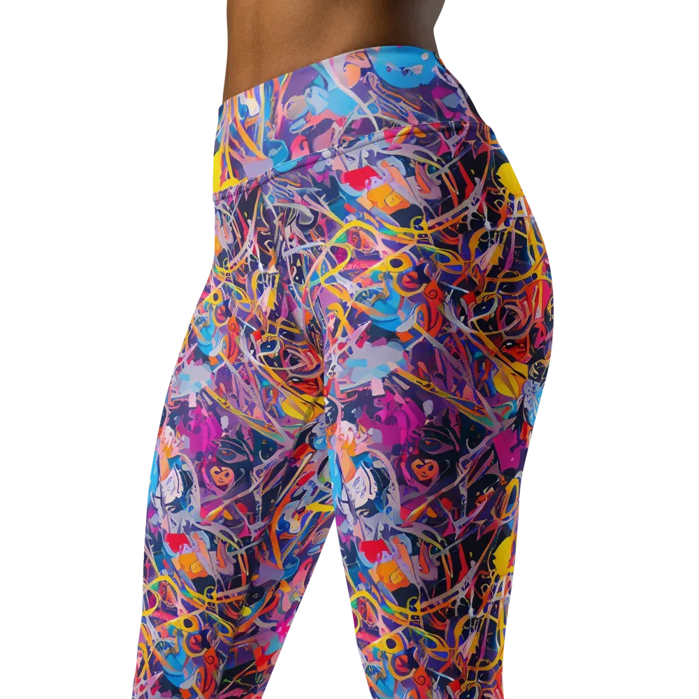Vibrant Fusion on Yoga Leggings — Left Front