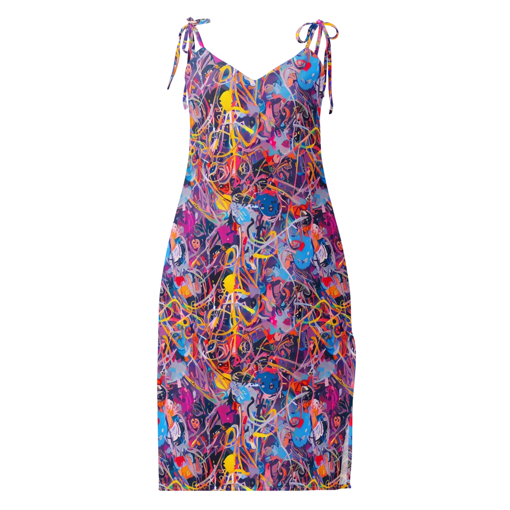 Vibrant Fusion on Slip Dress — Front