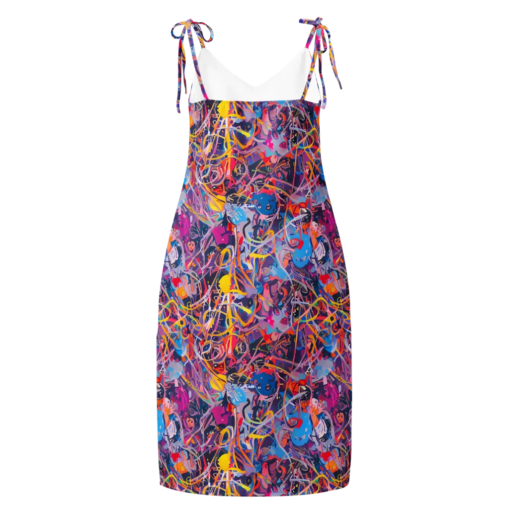 Vibrant Fusion on Slip Dress — Back