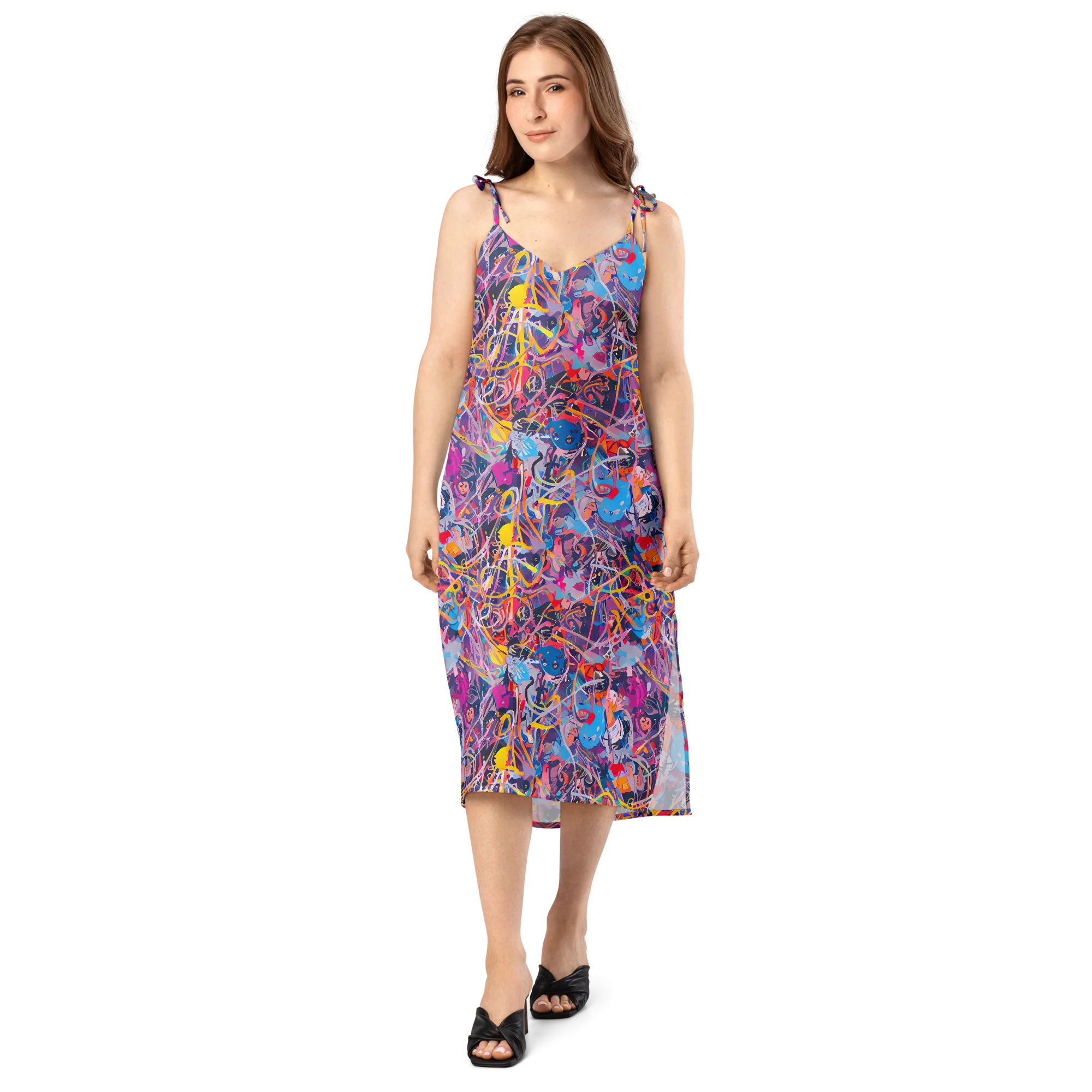 Vibrant Fusion on Slip Dress — Front