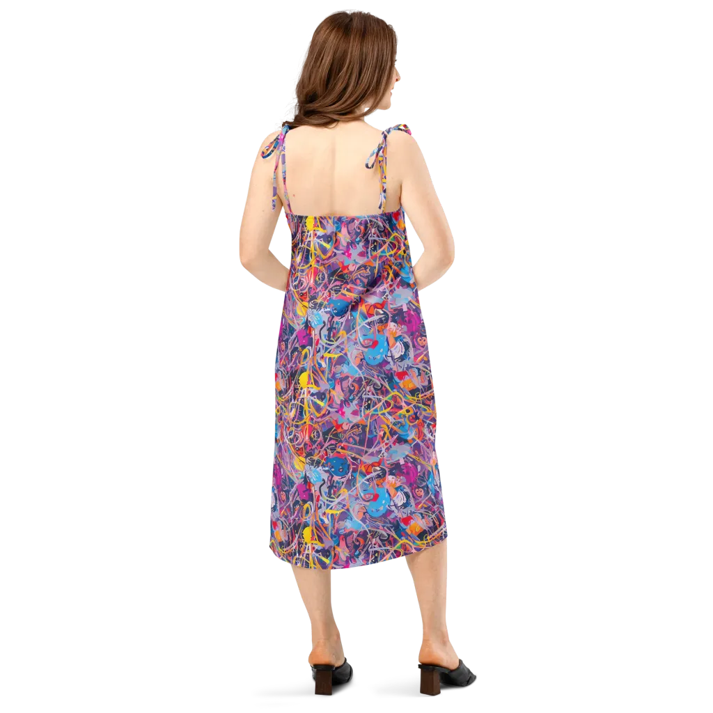 Vibrant Fusion on Slip Dress — Back