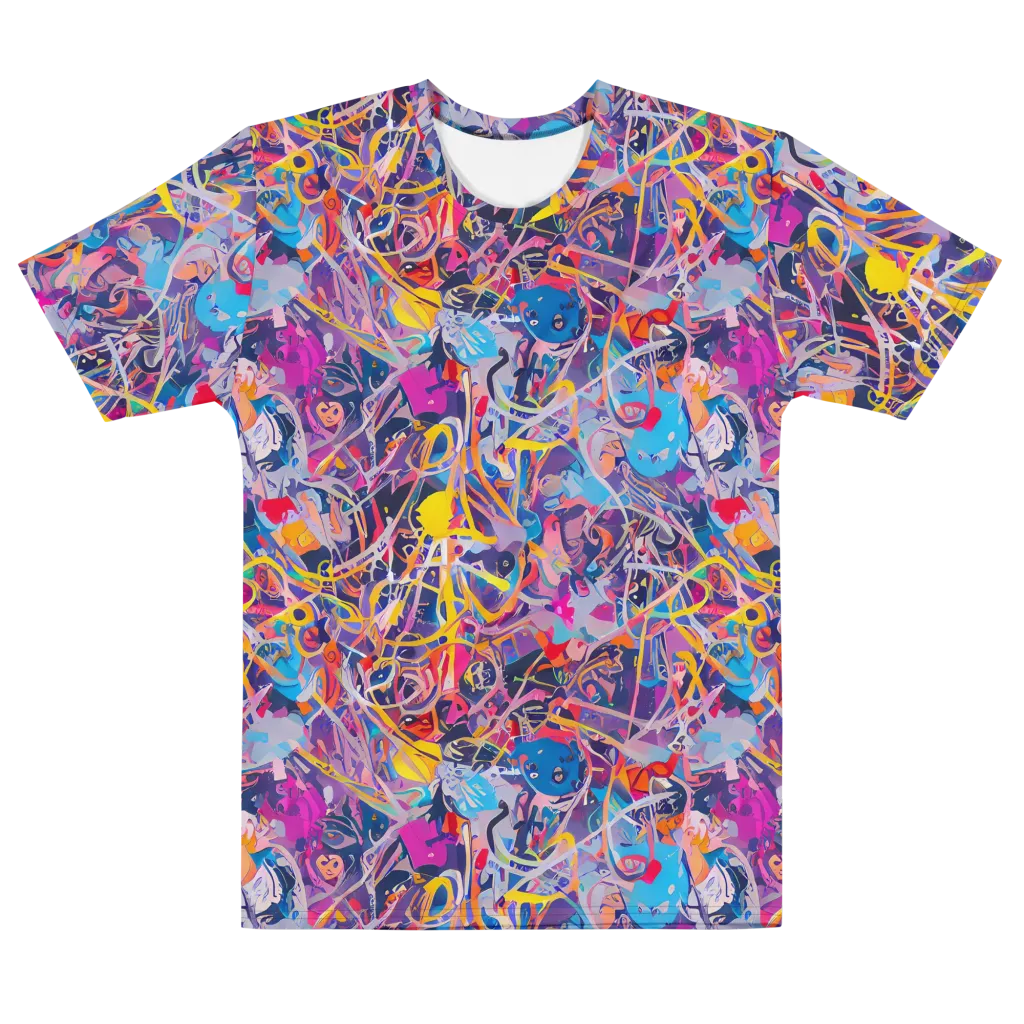 Vibrant Fusion on Men's Cotton Crew Neck T-Shirt — Front