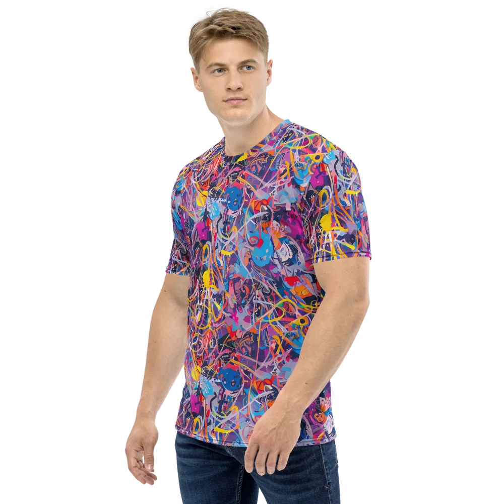Vibrant Fusion on Men's Crew Neck T-Shirt — Left