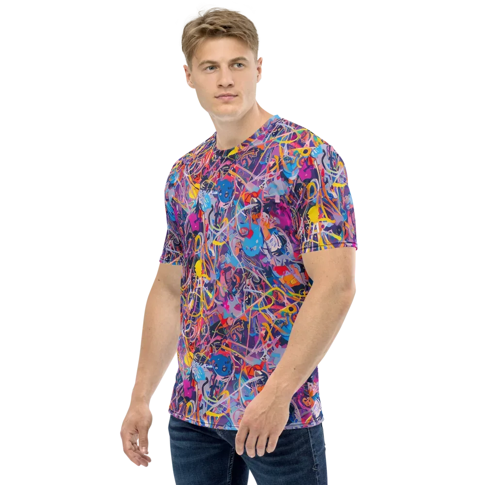 Vibrant Fusion on Men's Crew Neck T-Shirt — Left