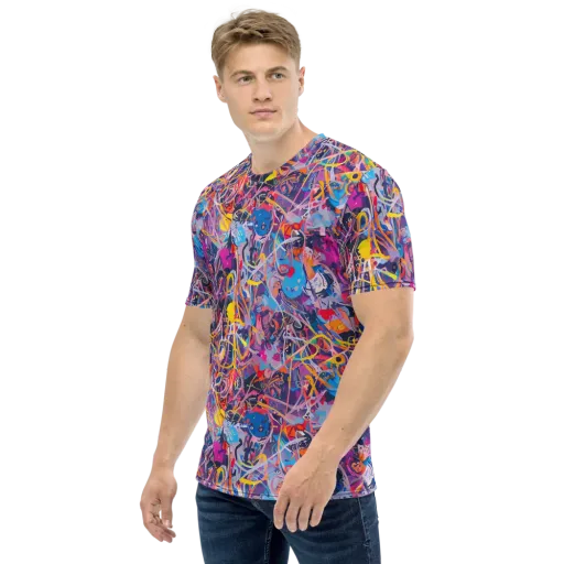 Vibrant Fusion on a Men's Crew Neck T-Shirt