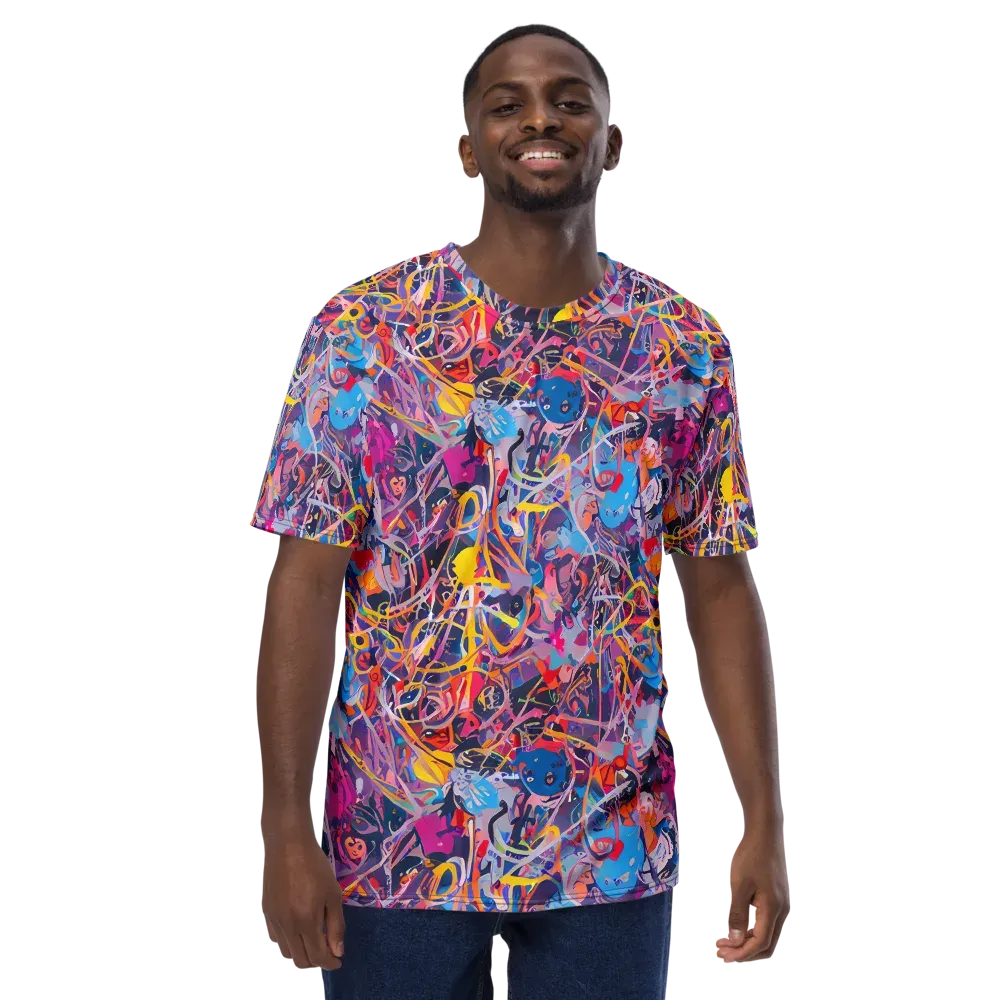Vibrant Fusion on Men's Crew Neck T-Shirt — Front