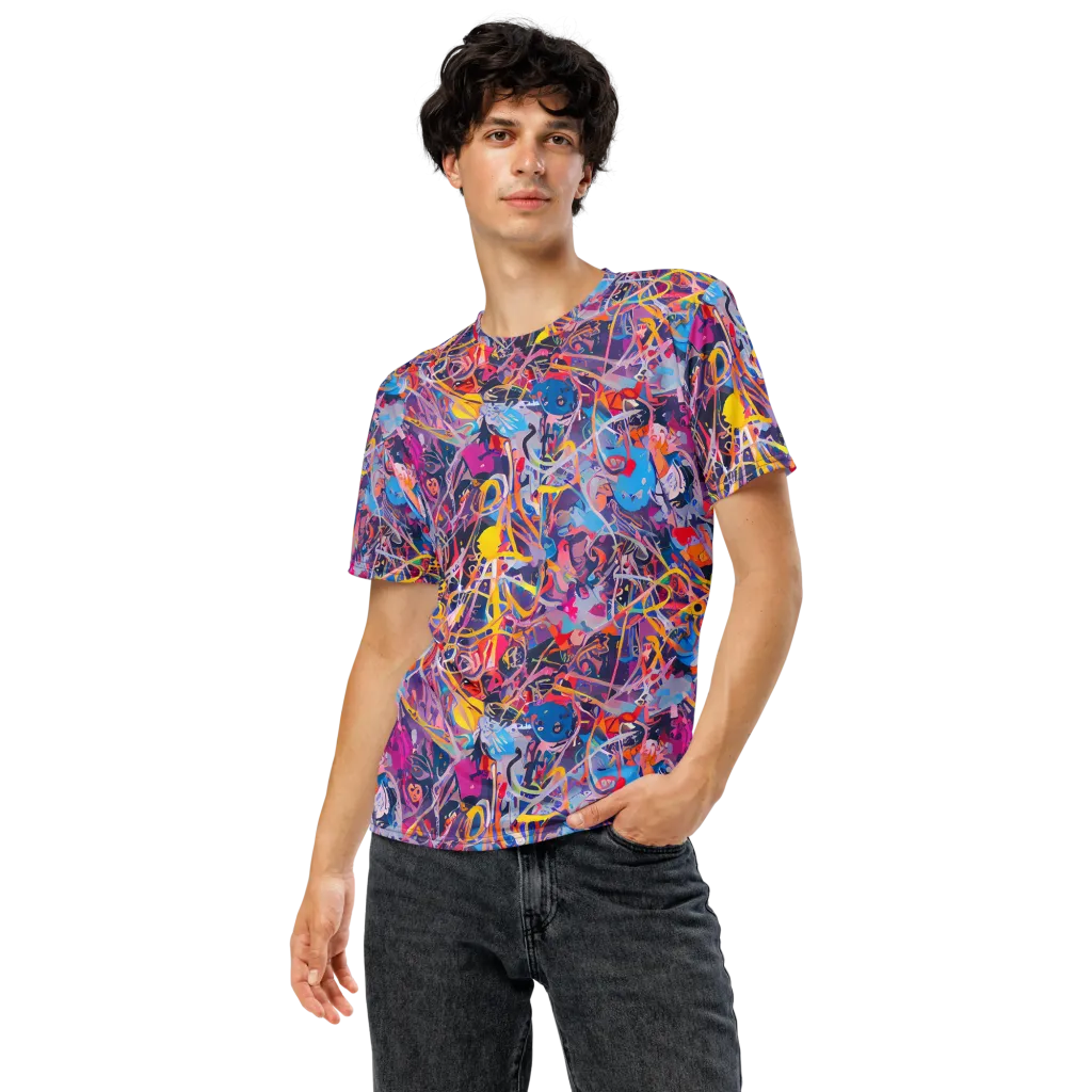 Vibrant Fusion on Men's Crew Neck T-Shirt — Front