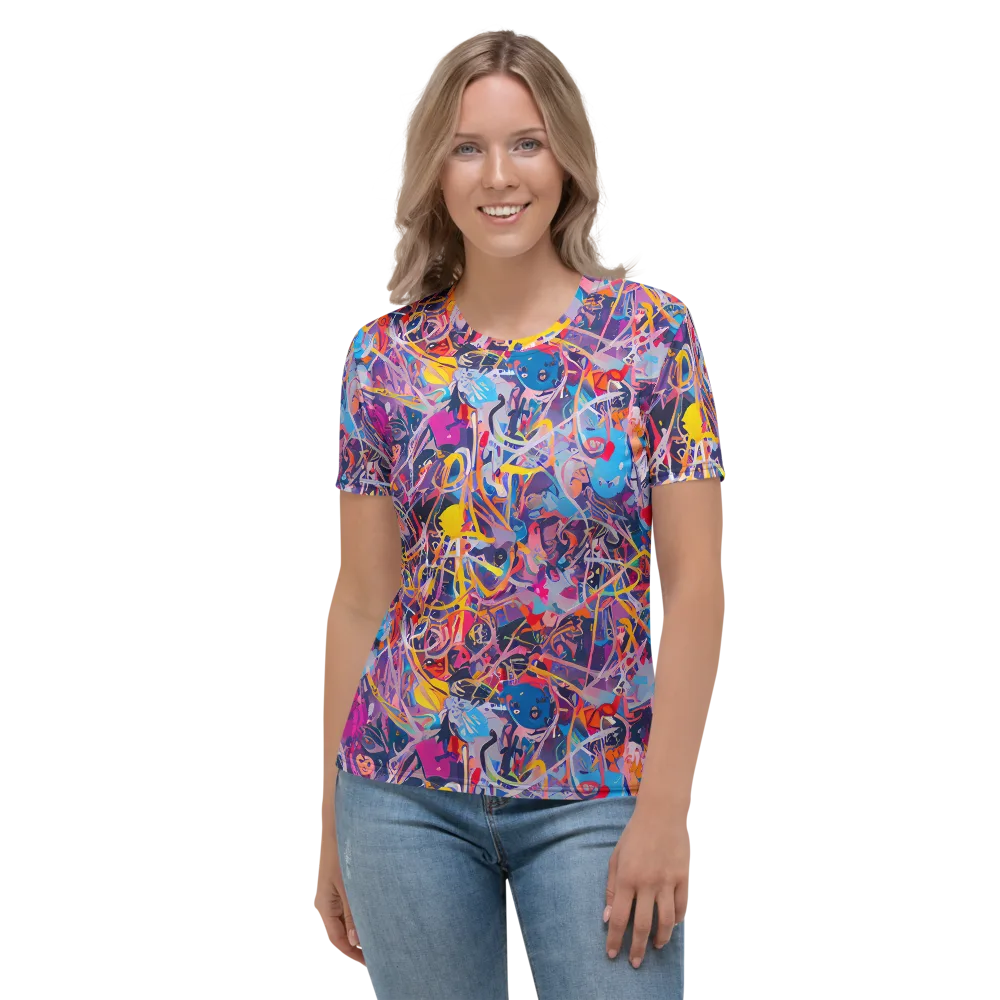 Vibrant Fusion on Women's Crew Neck T-Shirt — Front
