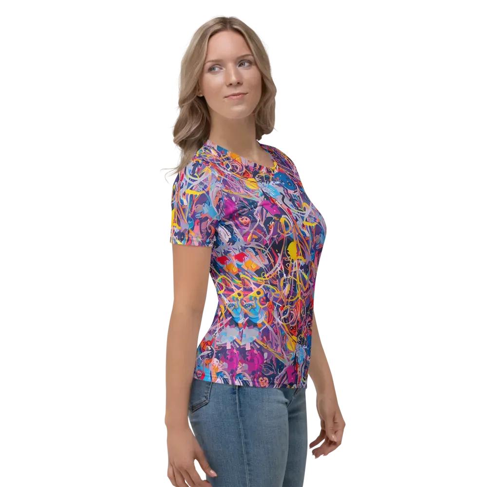 Vibrant Fusion on Women's Crew Neck T-Shirt — Right