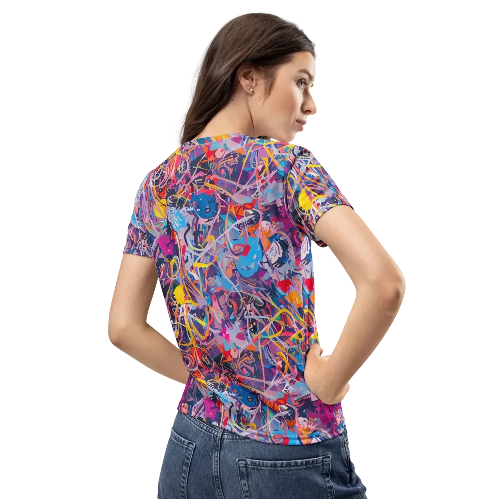 Vibrant Fusion on Women's Crew Neck T-Shirt — Back