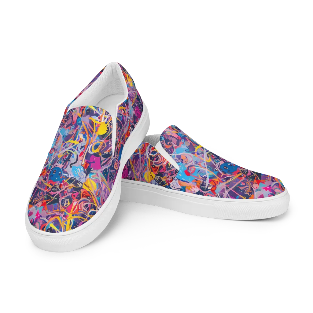 Vibrant Fusion on Men's Slip-On Canvas Shoes — Left Front