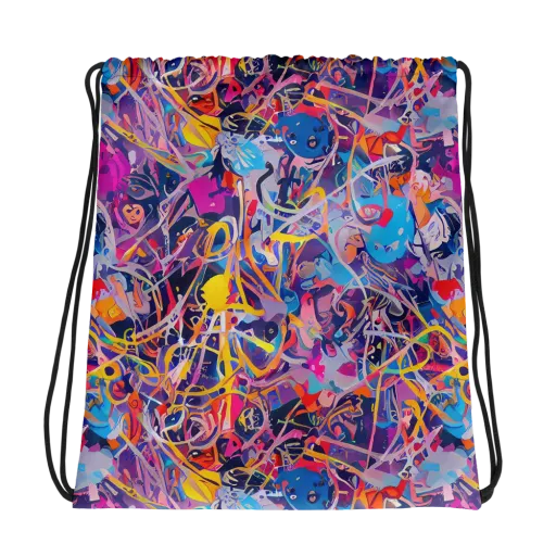 Vibrant Fusion on a Drawstring Bag