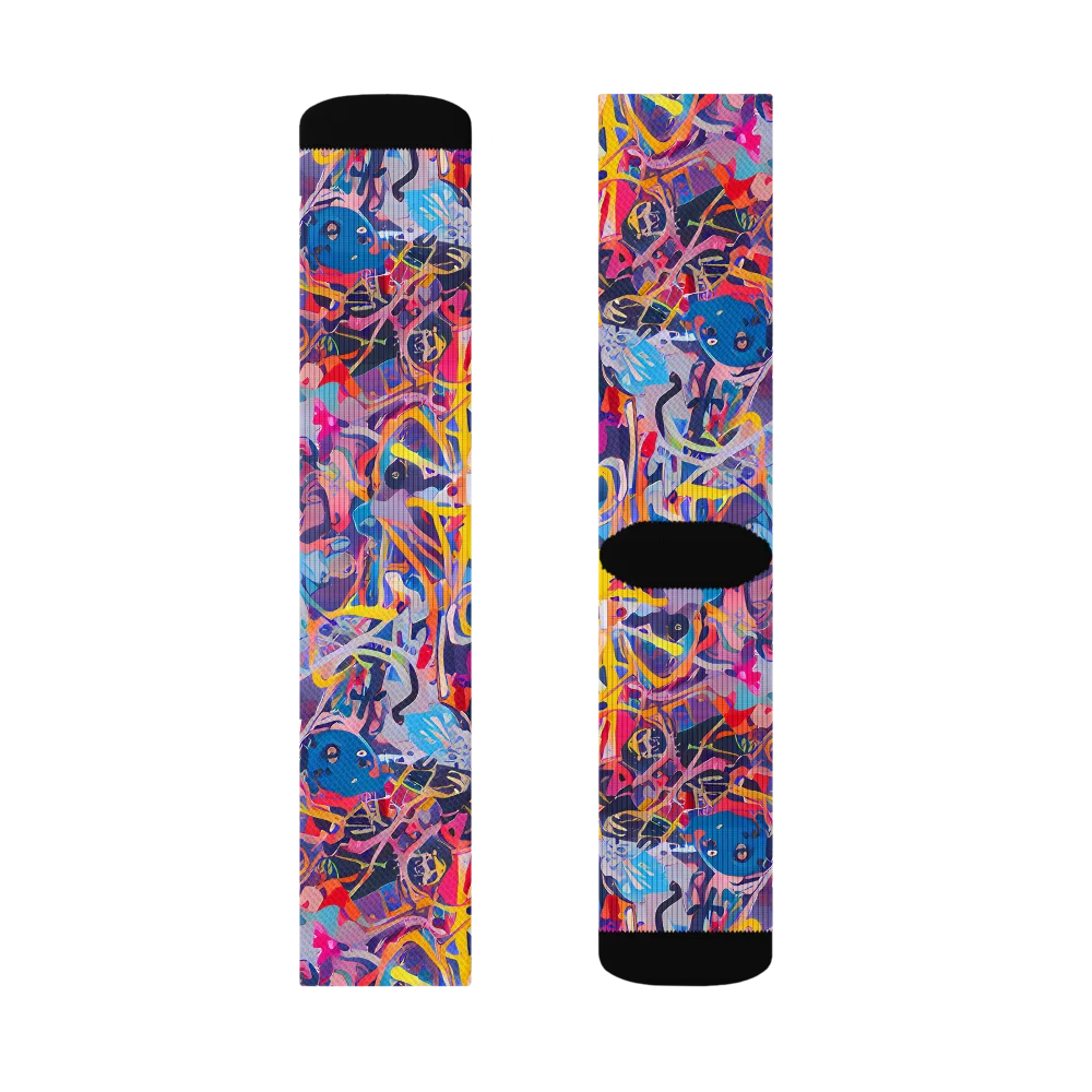 Vibrant Fusion on Socks — Left Sock