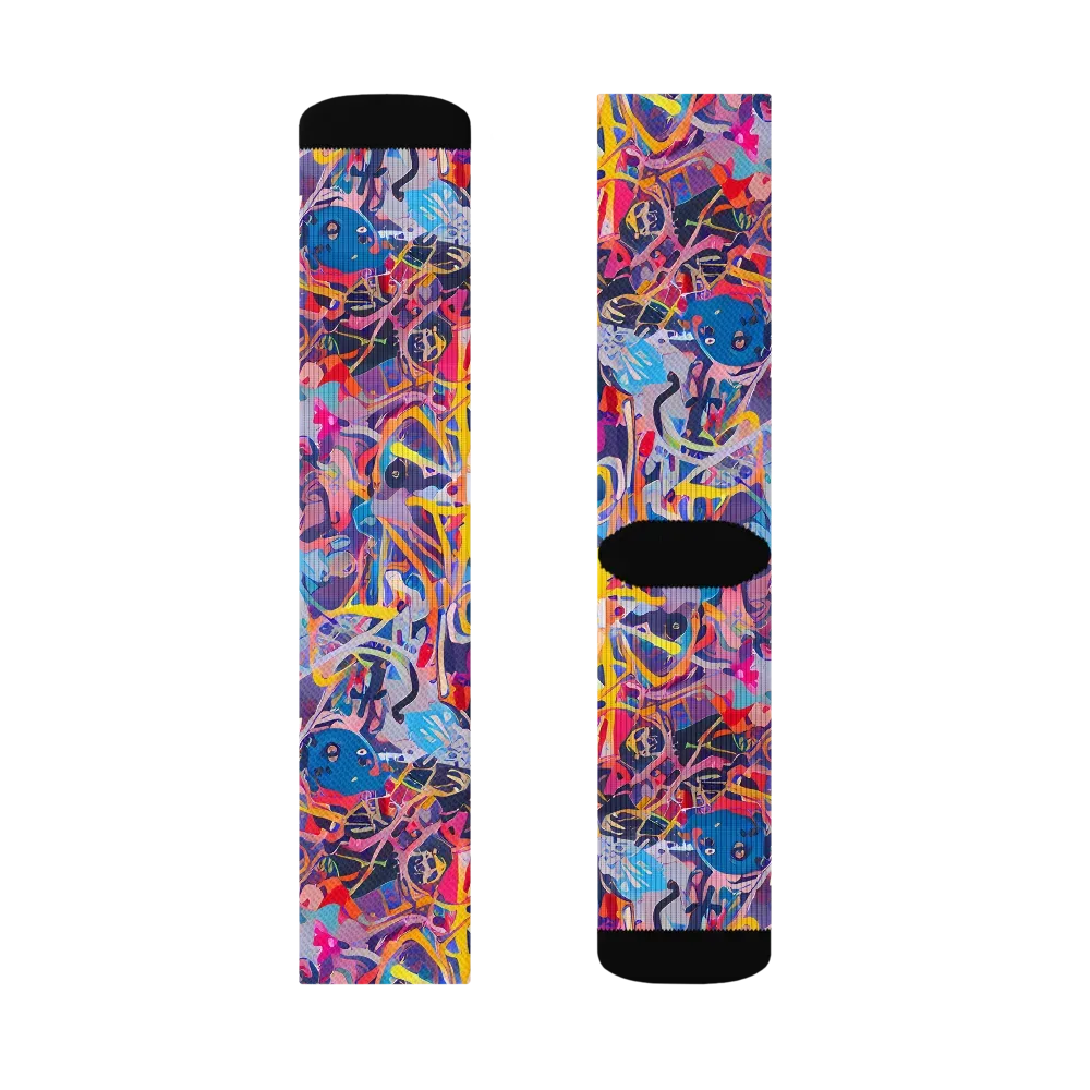 Vibrant Fusion on Socks — Right Sock