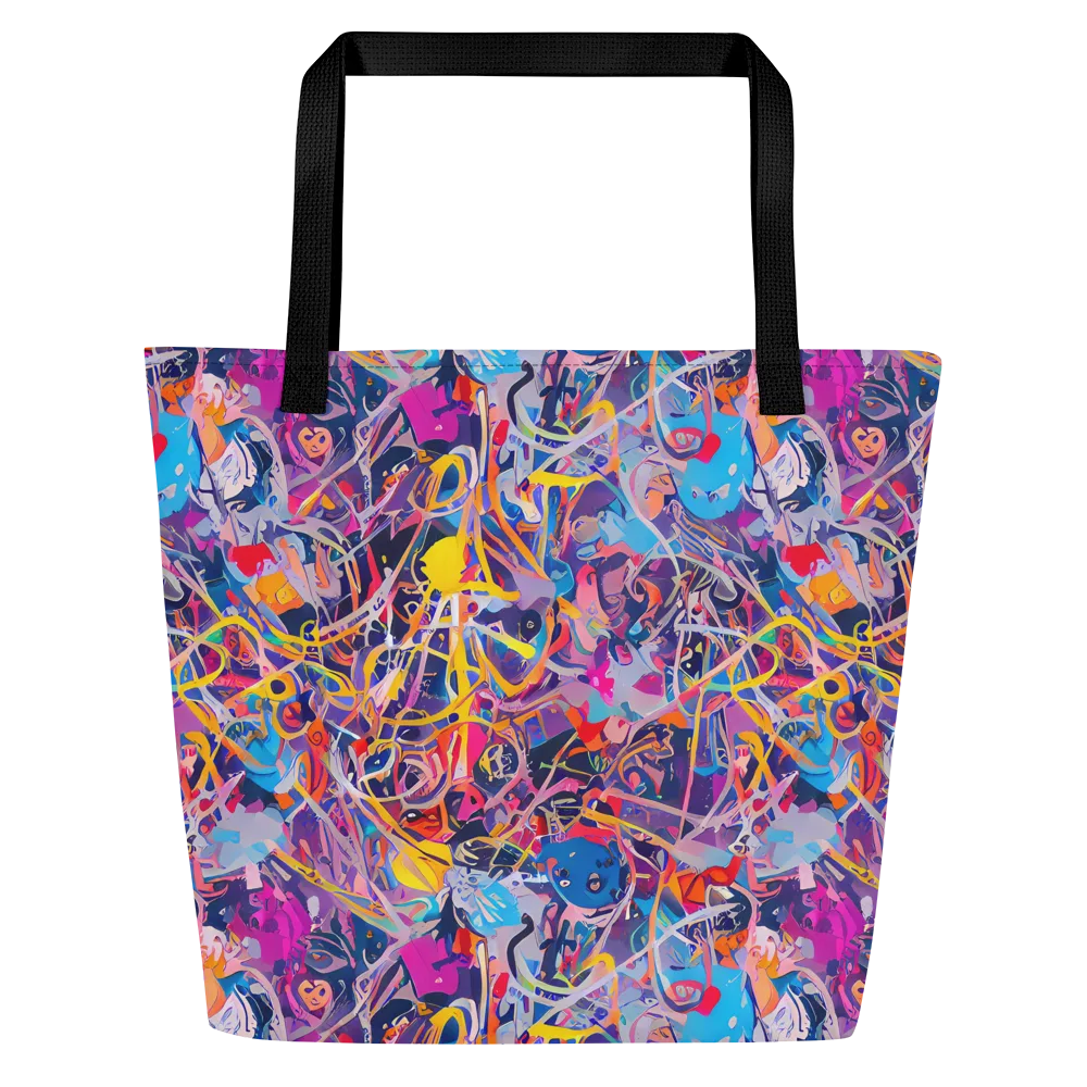 Vibrant Fusion on Large Tote Bag W/ Pocket — Front