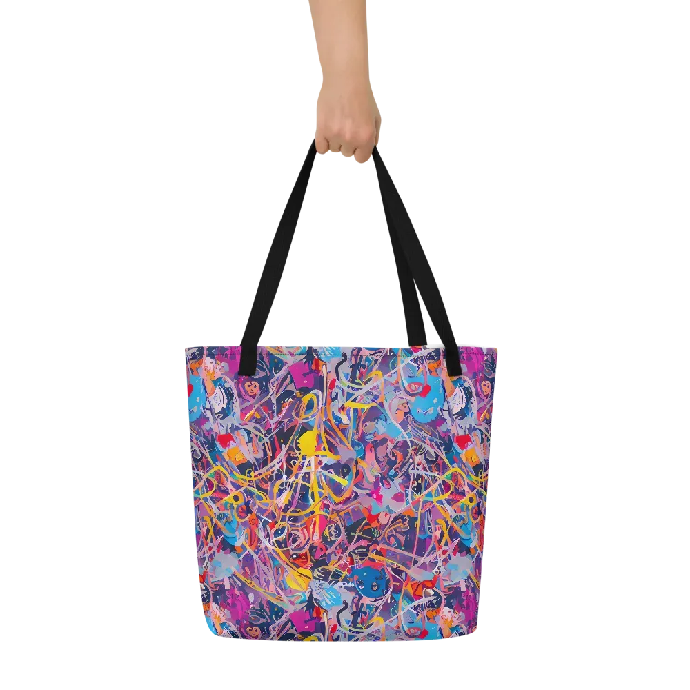 Vibrant Fusion on Large Tote Bag W/ Pocket — Front