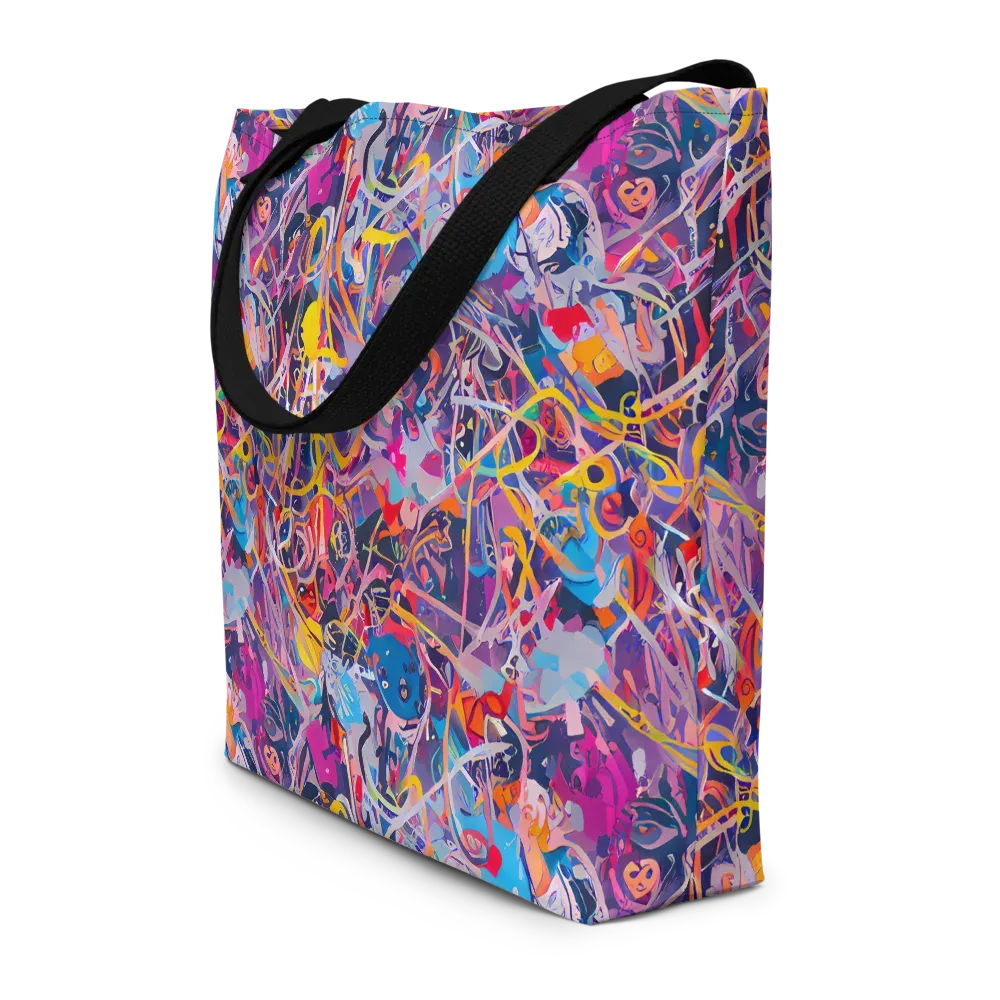 Vibrant Fusion on Large Tote Bag W/ Pocket — Front