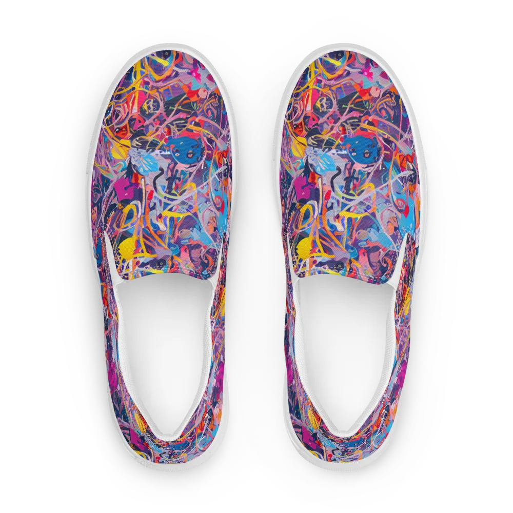 Vibrant Fusion on Women's Slip-On Canvas Shoes — Front