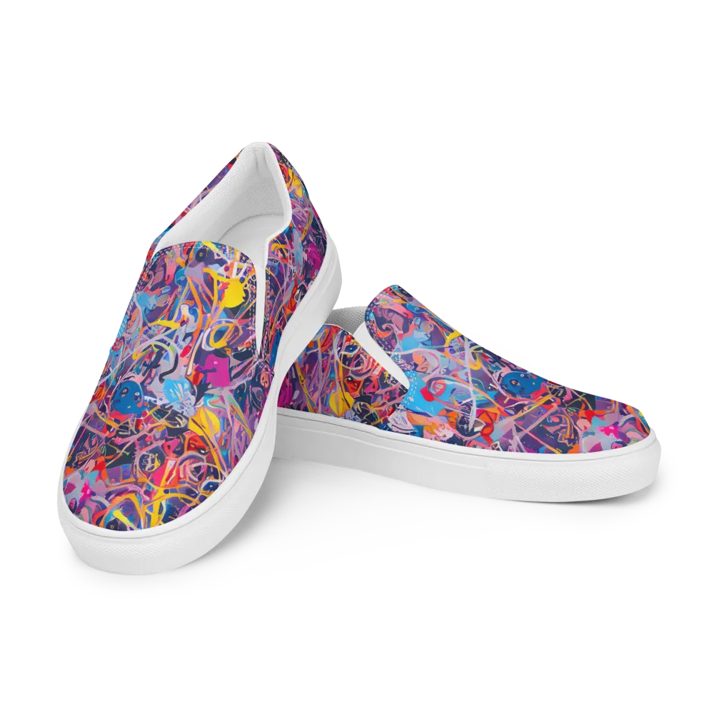 Vibrant Fusion on Women's Slip-On Canvas Shoes — Left Front