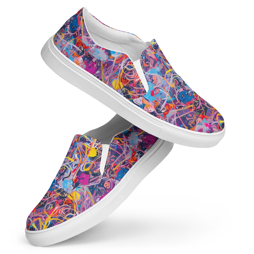 Vibrant Fusion on Women's Slip-On Canvas Shoes — Front